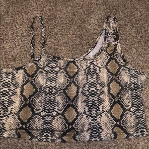 snake printed crop top
